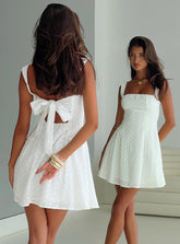 Xanthus Embroidered Mini Dress White