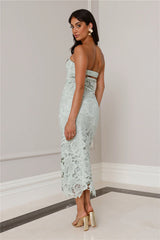 Timeless Classic Strapless Lace Maxi Dress Sage