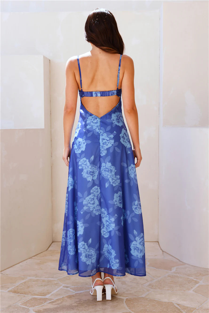 Spring Forward Maxi Dress Blue