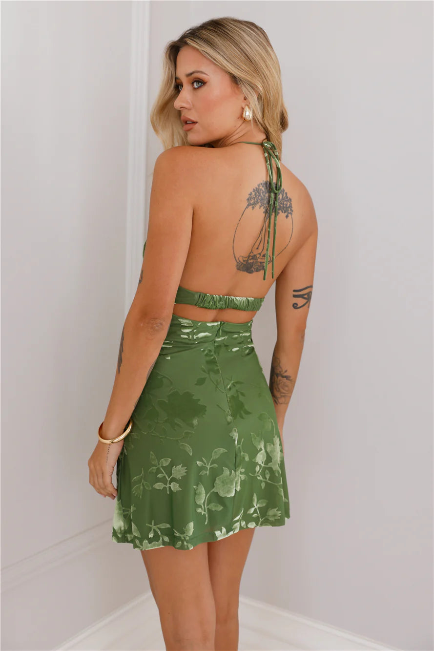 They All Know Me Mini Dress Green