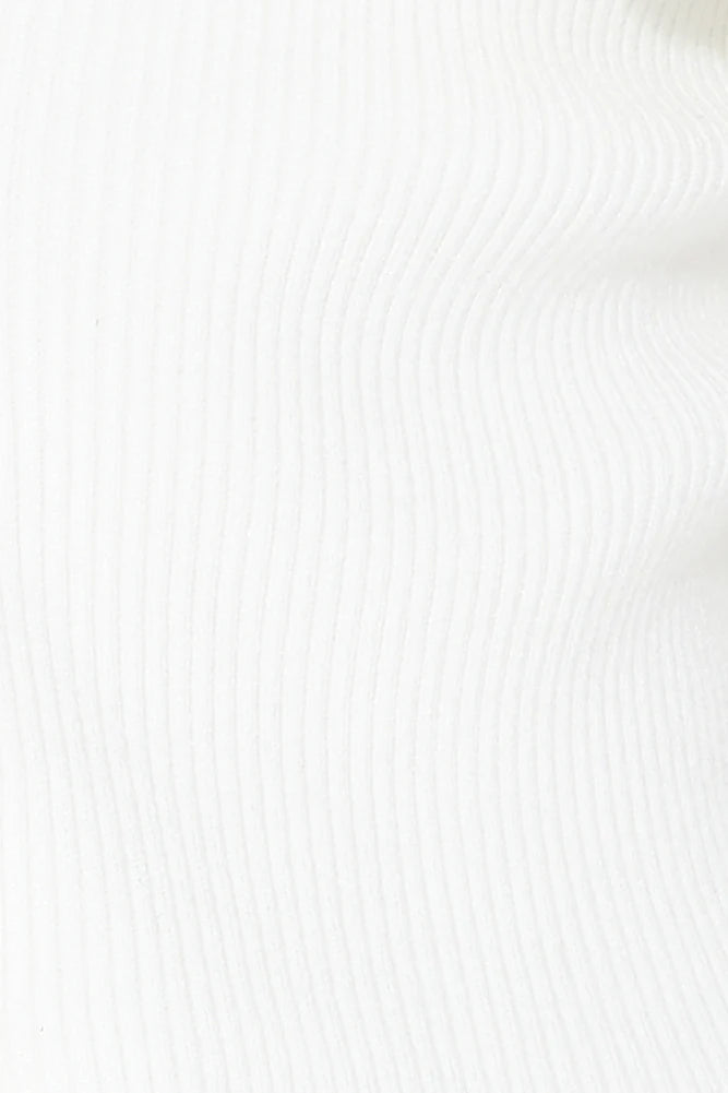 Time To Get It Ribbed Top White