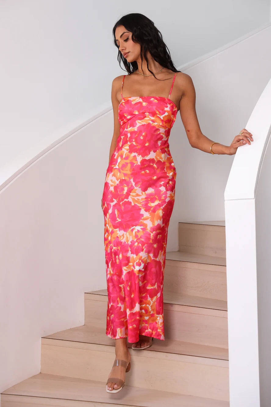 Starry Haze Midi Dress Pink