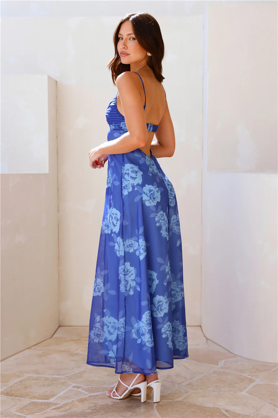 Spring Forward Maxi Dress Blue