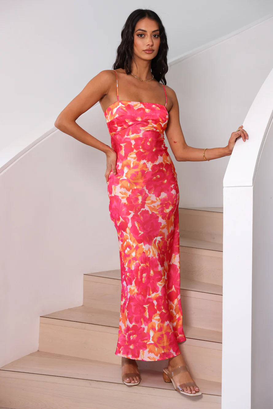 Starry Haze Midi Dress Pink